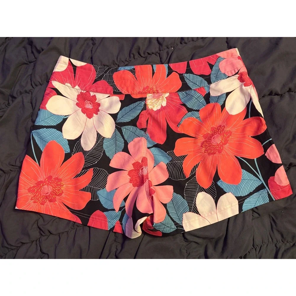 La Blanca Women's Floral Lace-Up Swim Board Shorts Size Medium
